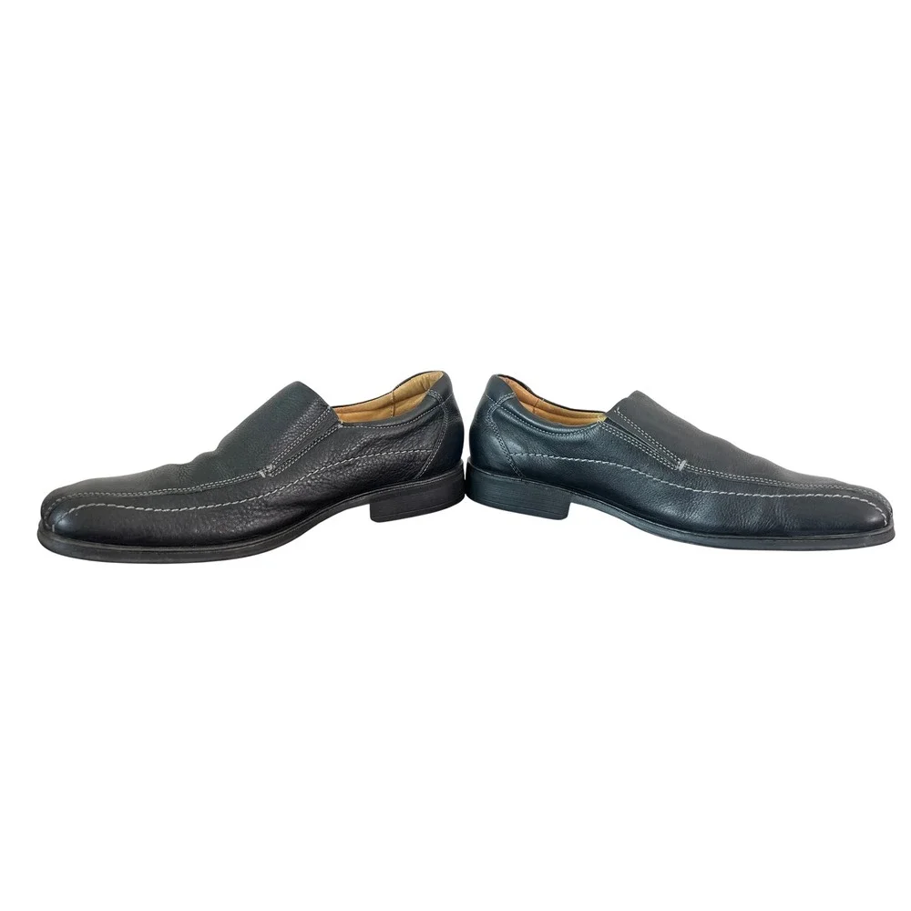 Sandro Moscoloni Mens Black Leather‎ Slip On Loafers Square Toe Shoes Size 9.5 D